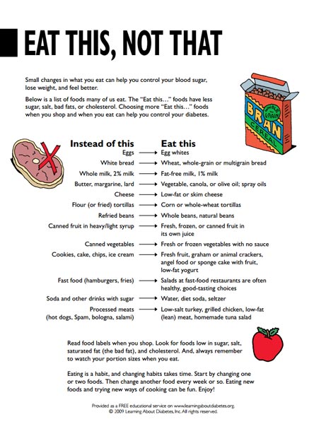 Diabetes Information PDF Forms for Consumers : Learning About Diabetes, Inc